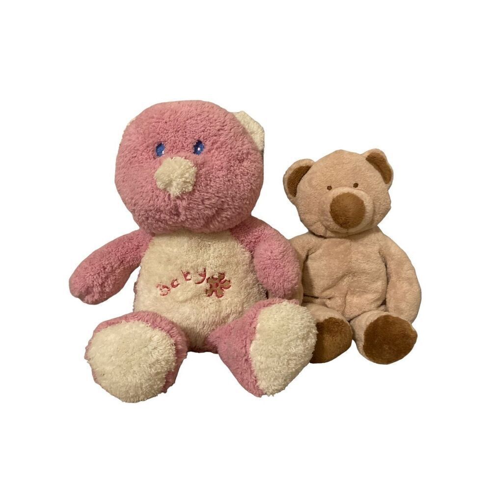 Lot of 2 Plush Teddy Bear Stuffed Animals Neon Kids Children Toys Toy Cute Dog